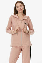 Kapüşonlu Metal Fermuar Detaylı Eşofman Takım - Pudra (3) Sementa