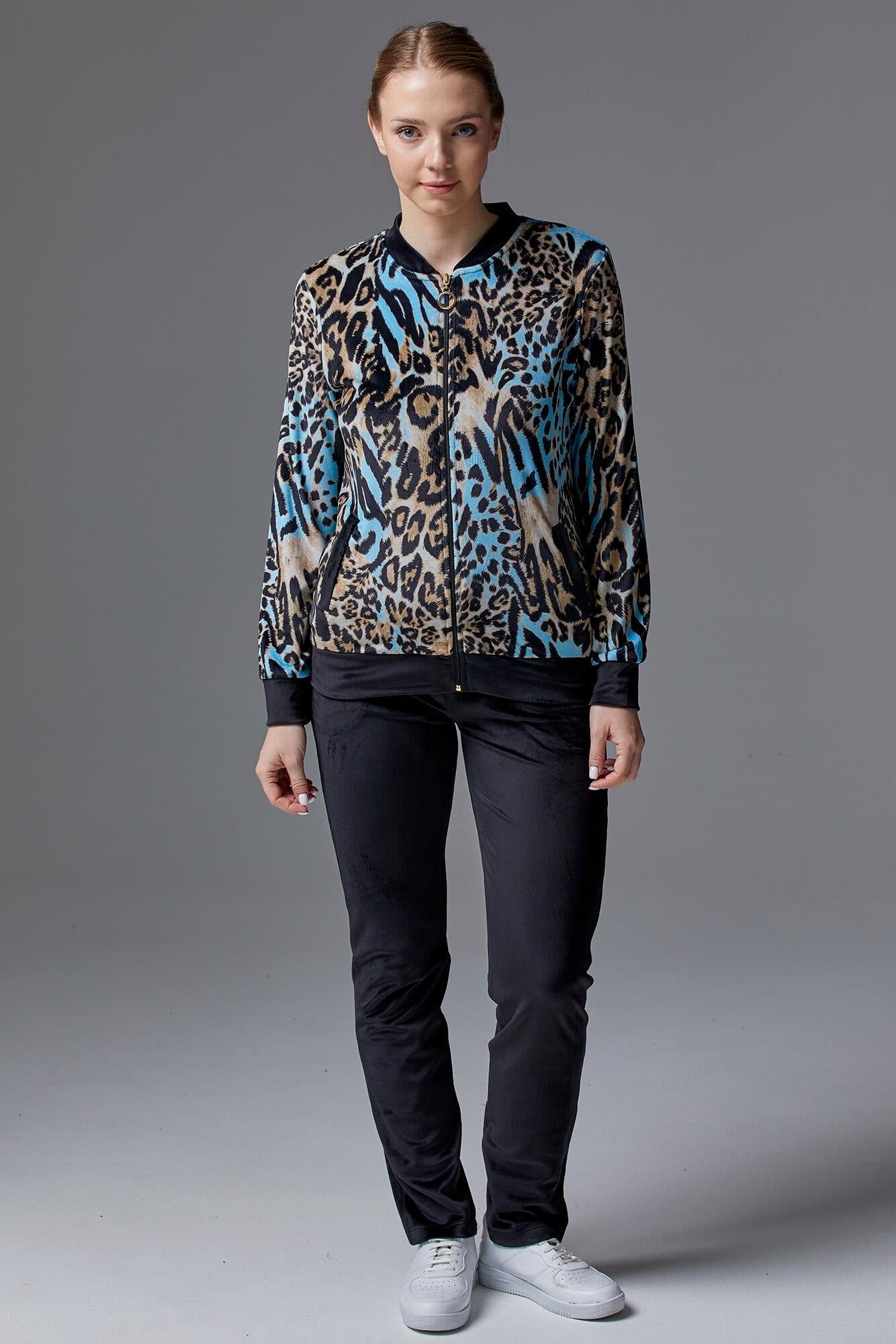 Leopard print velour sales tracksuit