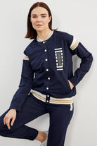 Örme Detaylı Paçası Piliseli Eşofman Takım - Lacivert (3) Sementa