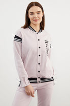 Örme Detaylı Paçası Piliseli Eşofman Takım - Lila (3) Sementa