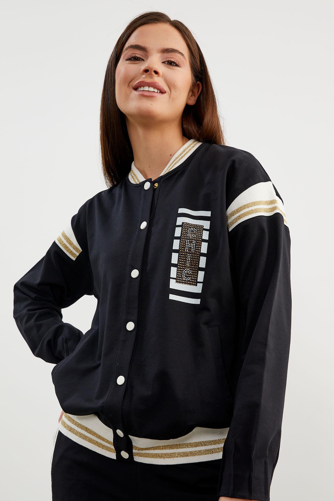 Örme Detaylı Paçası Piliseli Eşofman Takım - Siyah (4) Sementa