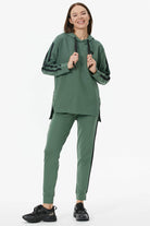 Oversize Kapüşonlu Eşofman Takım - Yeşil (2) Sementa