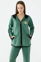 Oversize Şerit Detaylı Eşofman Takım - Yeşil (3) Sementa