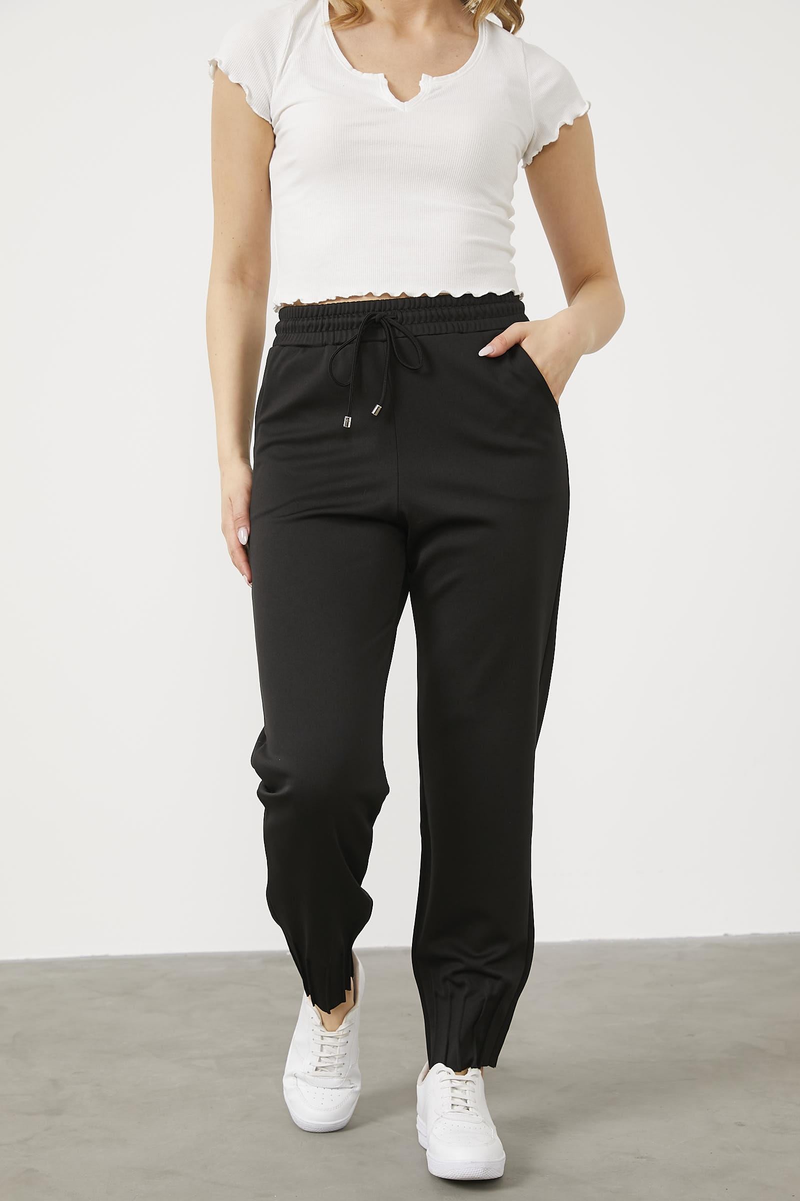 Pili Dar Paça Eşofman Altı - Siyah (2) Sementa