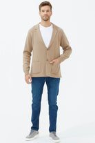 Polo Yaka Düğmeli Triko Ceket - Kamel (3) Sementa