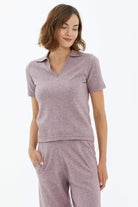 Polo Yaka Kısa Kol Triko Kazak - Gül (2) Sementa