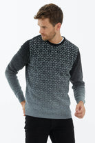 Sıfır Yaka Triko Kazak - Orta Gri (3) Sementa