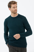 Sıfır Yaka Triko Kazak - Yeşil (2) Sementa