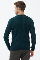 Sıfır Yaka Triko Kazak - Yeşil (3) Sementa