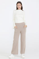 Triko Kadın Cepli Pantolon - Vizon (1) Sementa