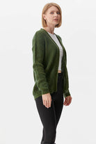 V Yaka Triko Hırka - Yeşil (2) Sementa