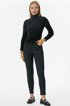 Yarım Balıkçı Düğmeli Derbili Triko Kazak - Siyah (2) Sementa