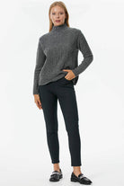 Yarım Balıkçı Saç Örgülü Triko Kazak - Koyu Gri (2) Sementa