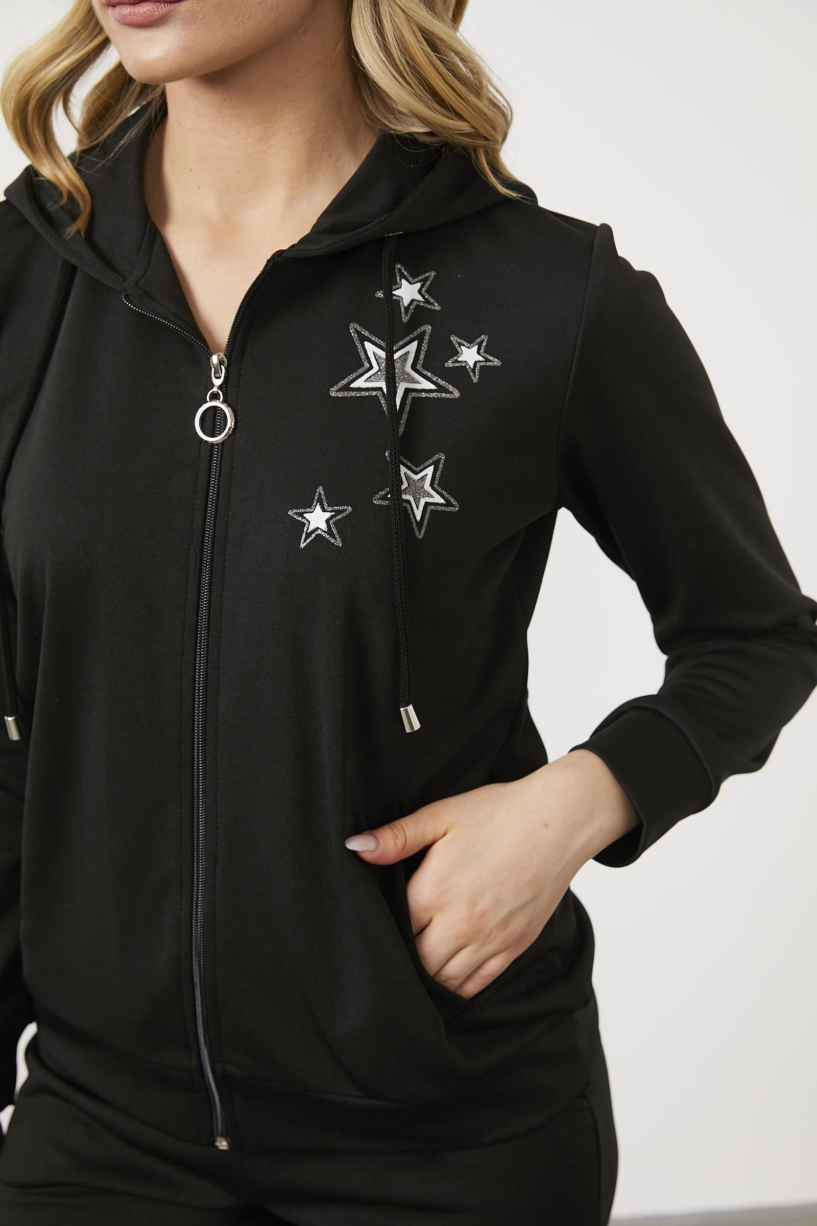 Yıldız Baskı Detaylı Eşofman Takım - Siyah (3) Sementa