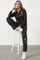 Yıldız Baskı Detaylı Eşofman Takım - Siyah (5) Sementa