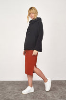 Yırtmaçlı Triko Etek - Taba (2) Sementa