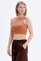 Yüzücü Model Crop Tshirt - Tarçın (1) Sementa