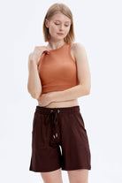 Yüzücü Model Crop Tshirt - Tarçın (3) Sementa